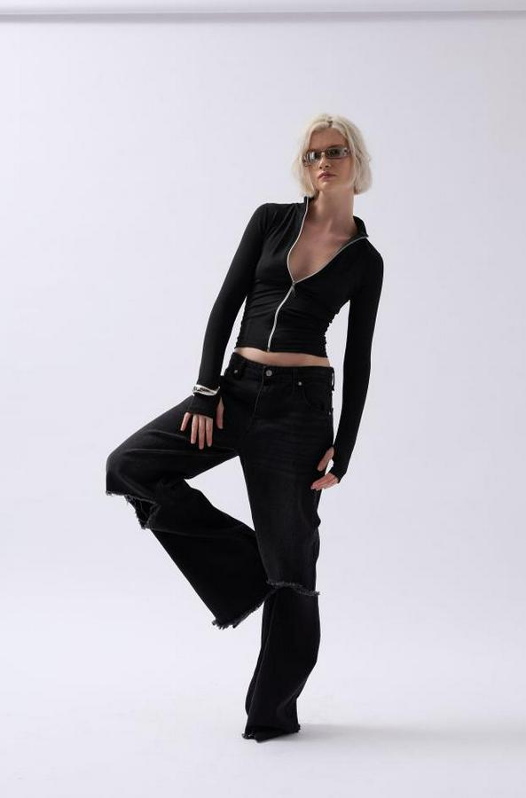 Fermuar Detaylı Bluz