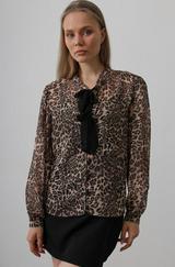 Fiyonk Detaylı Leopar Bluz