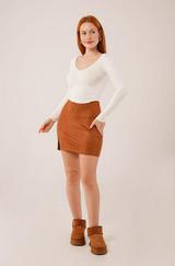 Geniş Yaka Beyaz Basic Body Bluz
