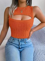 Askılı Bisiklet Yaka Güpüs Dekolteli Triko Crop Bluz