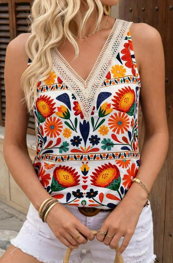 Askılı V Yaka Dantelli Süprem Bluz