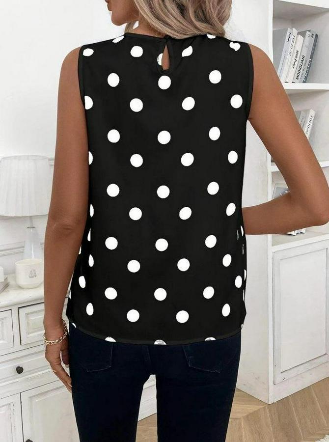 Askılı Yakası Büzgülü Puantiyeli Atlas Bluz