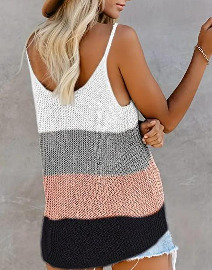 Askılı Yuvarlak Yaka Salaş Triko Bluz