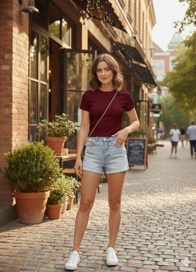 Bisiklet Yaka Düz Renk Kaşkorse Bluz