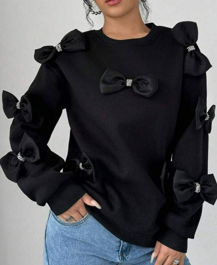 Bisiklet Yaka Fiyonk Detay Bluz