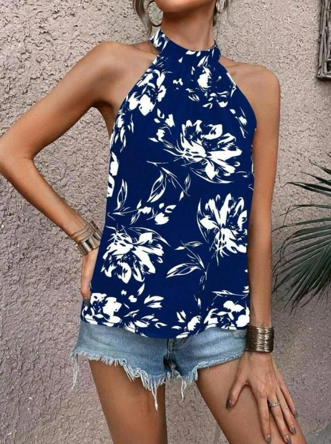 Çiçek Desen Mikro Kumaş Bluz