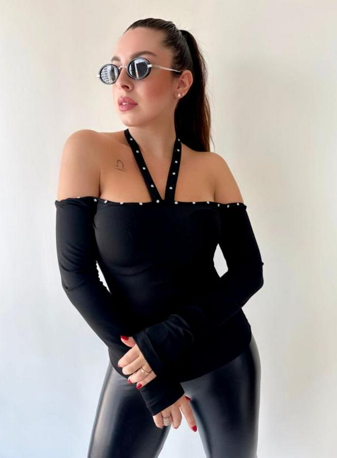 Halter Yaka Detay Bluz