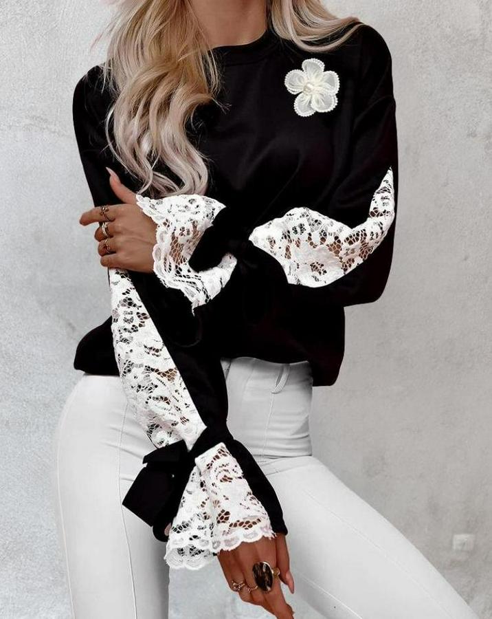 Ithal Kumaş Dantel Detay Tasarım Fırsat Ürün Bluz