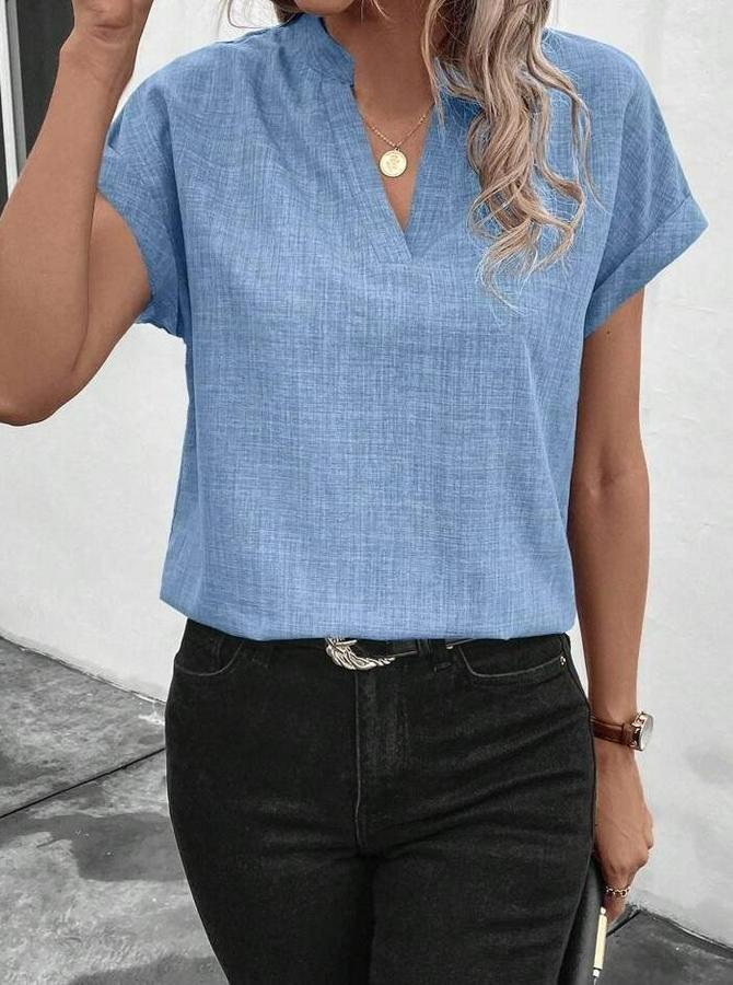 Kısa Kollu Hakim Yaka Sofya Bluz