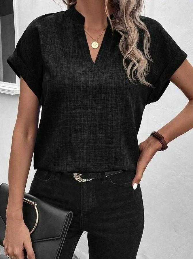 Kısa Kollu Hakim Yaka Sofya Bluz