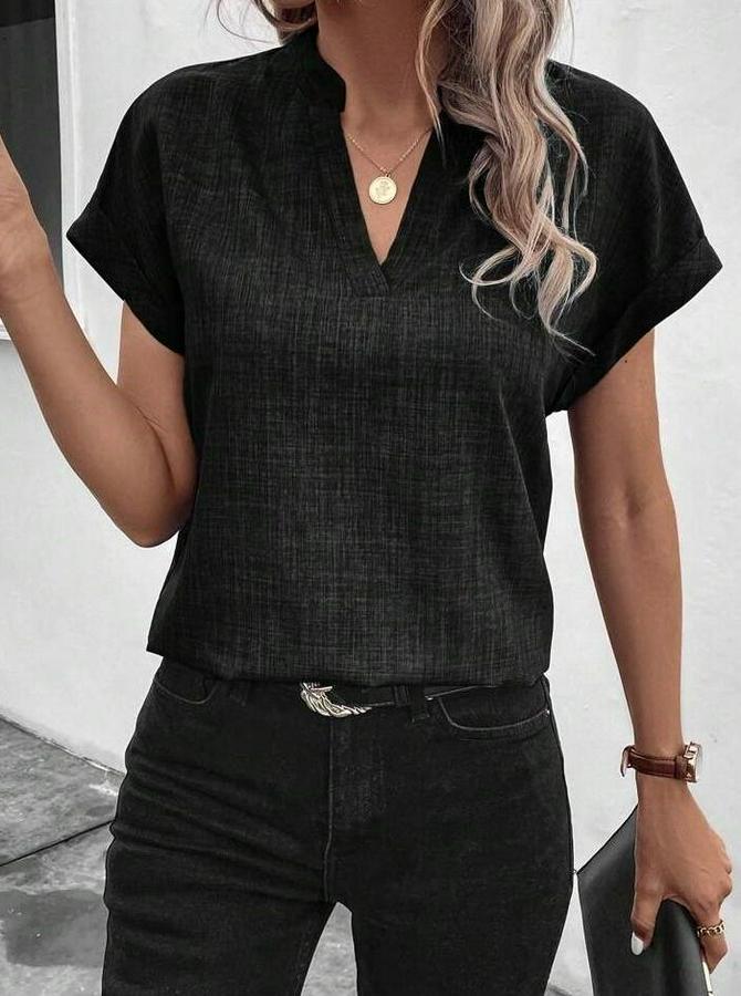 Kısa Kollu Hakim Yaka Sofya Bluz