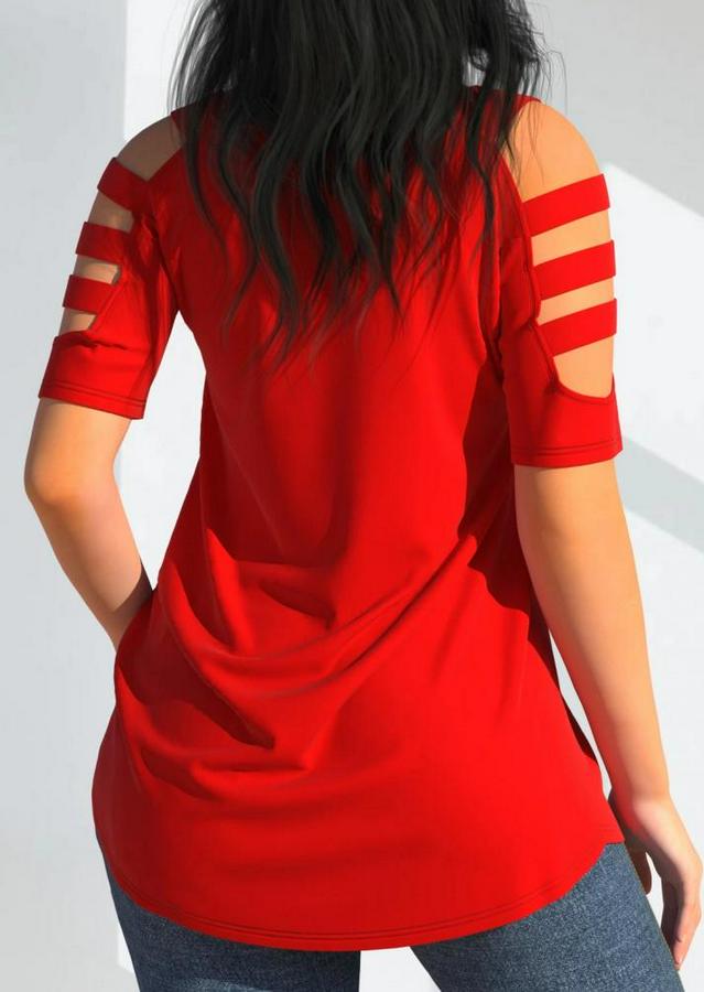 Kısa Kollu Kollar Şerit Detay V Yaka Viskon Bluz