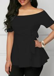 Kısa Kollu Madonna Yaka Yandan Bağlamalı Ithal Krep Bluz