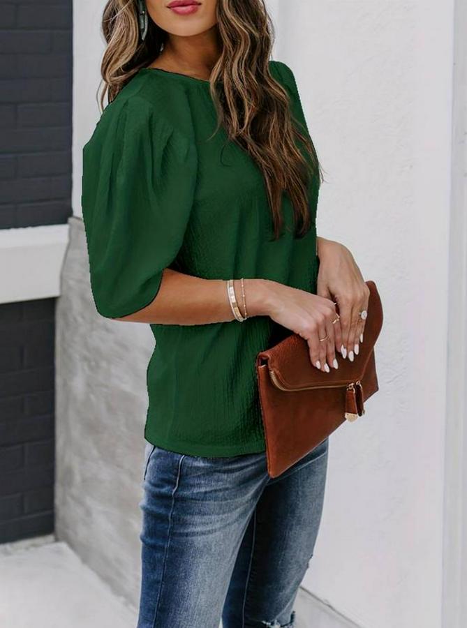 Kısa Kollu Pileli Balın Kol Bürümcük Bluz