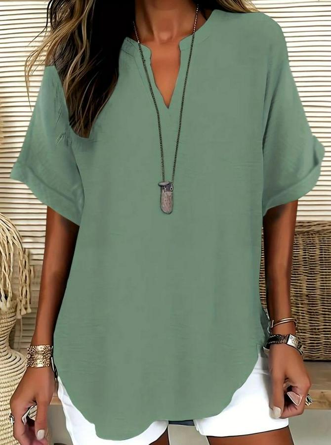 Kısa Kollu V Yakalı Aerobin Bluz