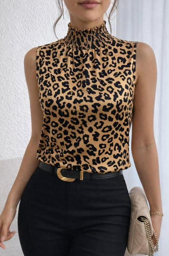 Kolsuz Balıkçı Yaka Desenli Süprem Bluz