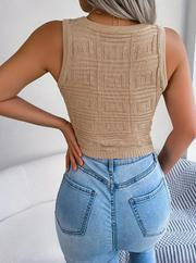 Kolsuz Bisiklet Yaka Güpüs Dekolteli Triko Crop Bluz