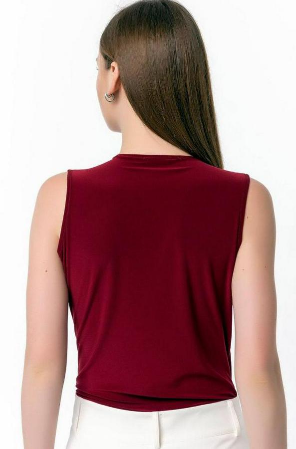 Sendy Kumaş Kruvaze Yaka Vatkalı Bluz