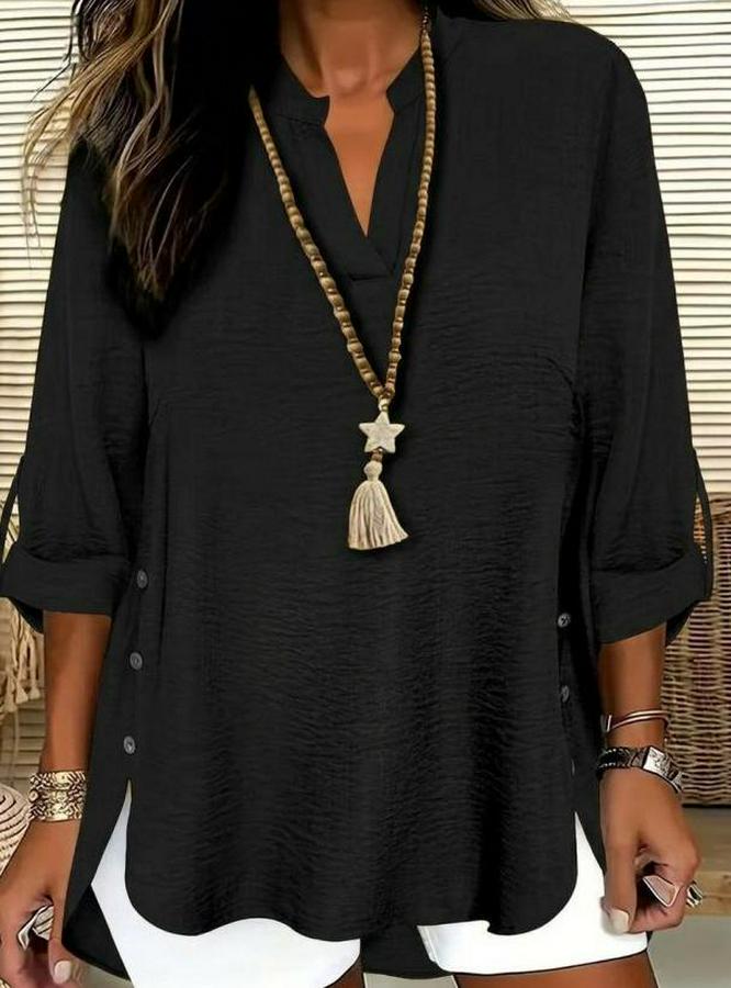 Truvakar Kol Hakim Yakalı Yandan Düğme Detaylı Aerobin Bluz