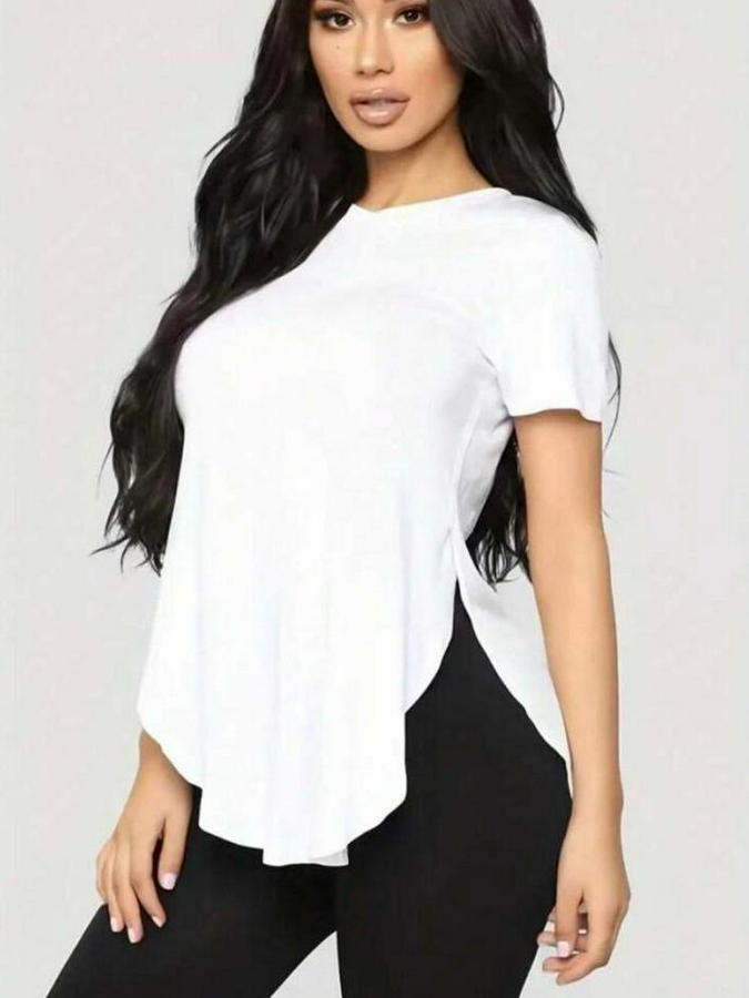 Türlü Viskon Kumaş Yırtmaç Detaylı Bluz