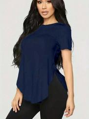 Türlü Viskon Kumaş Yırtmaç Detaylı Bluz