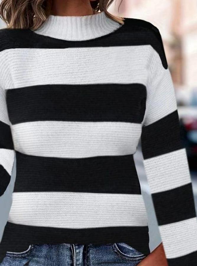 Uzun Kollu Balıkçı Yaka Triko Bluz