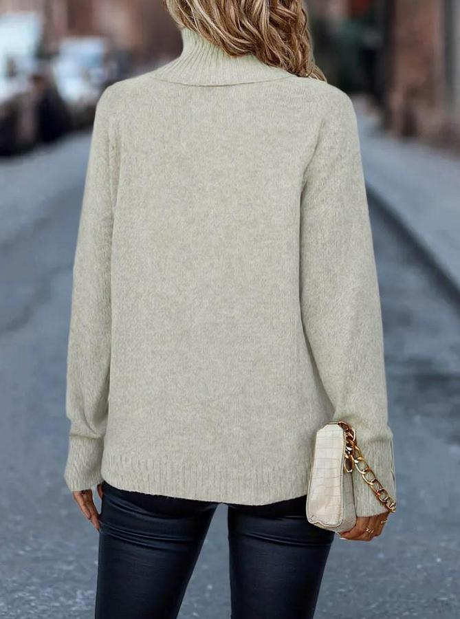 Uzun Kollu Balıkçı Yaka Triko Bluz