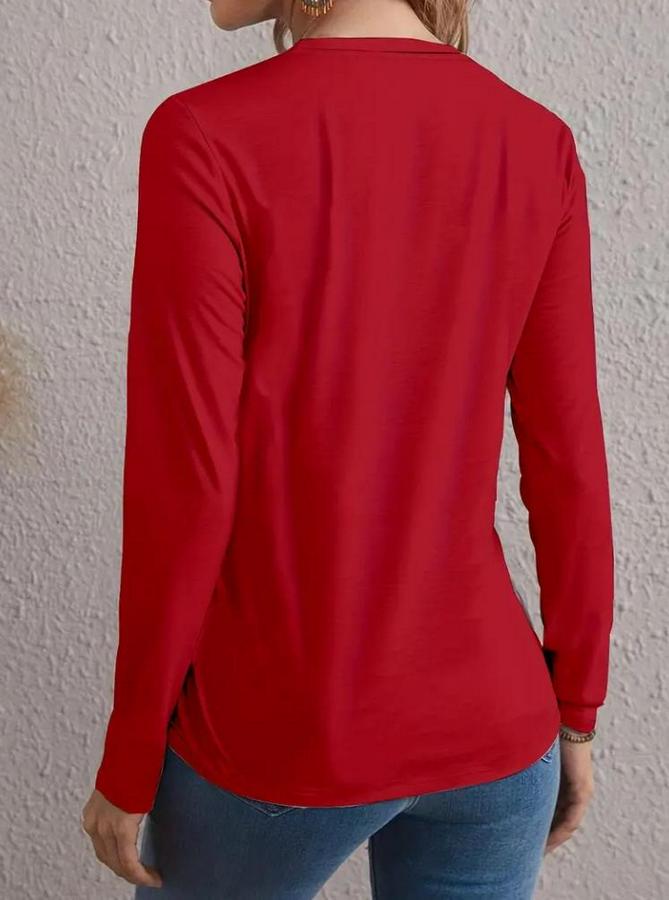 Uzun Kollu Bisiklet Yaka Ay Baskılı Viskon Bluz
