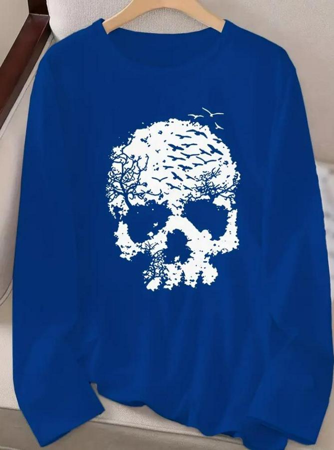 Uzun Kollu Bisiklet Yaka Ayçiçeği Desenli Viskon Bluz