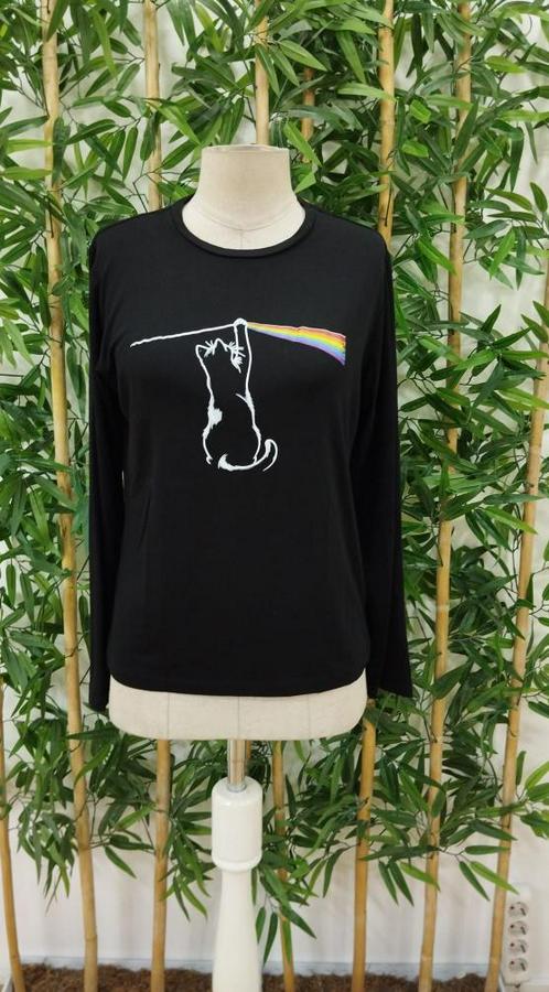 Uzun Kollu Bisiklet Yaka Baskılı Iki Iplik Bluz