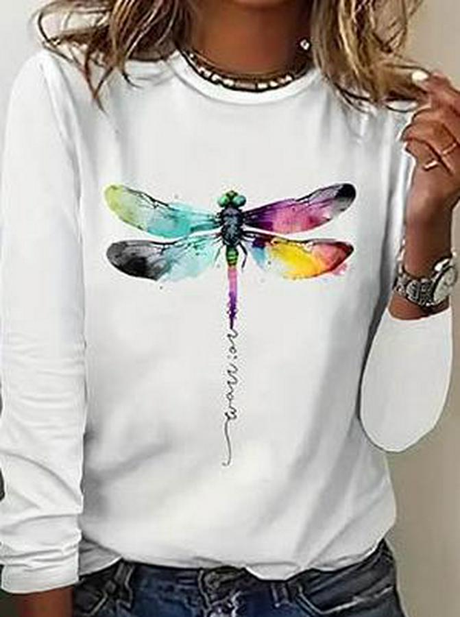 Uzun Kollu Bisiklet Yaka Baskılı Viskon Bluz