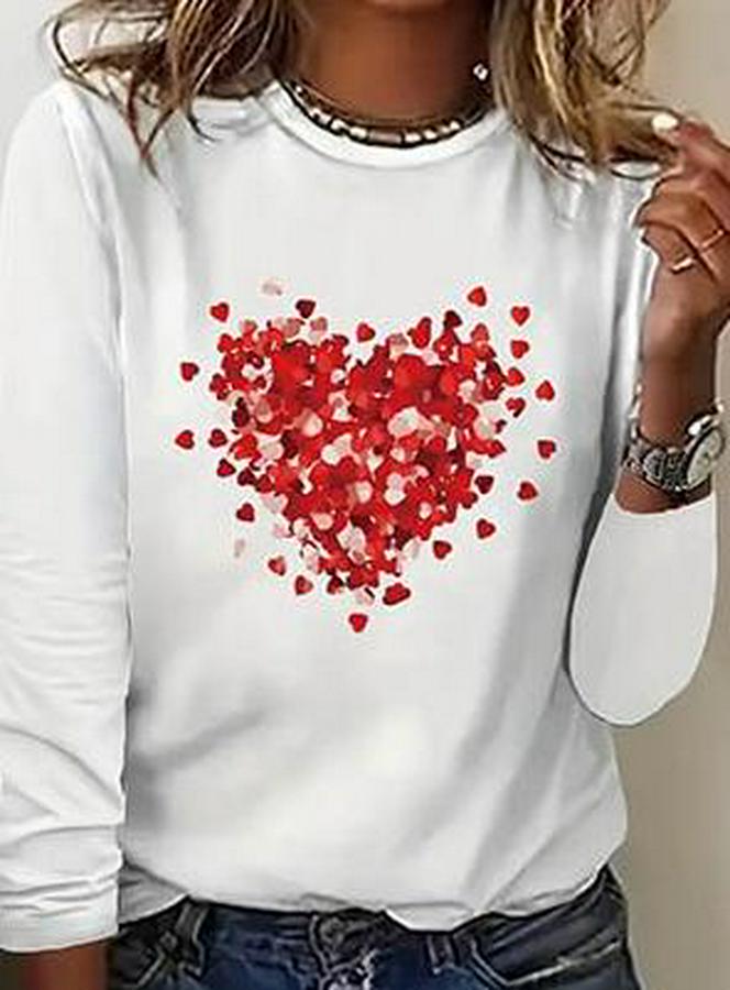 Uzun Kollu Bisiklet Yaka Baskılı Viskon Bluz