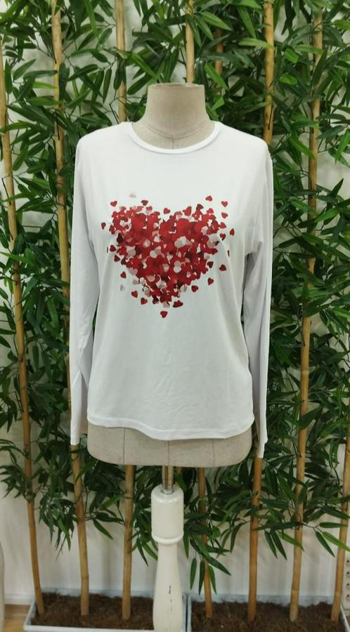 Uzun Kollu Bisiklet Yaka Baskılı Viskon Bluz