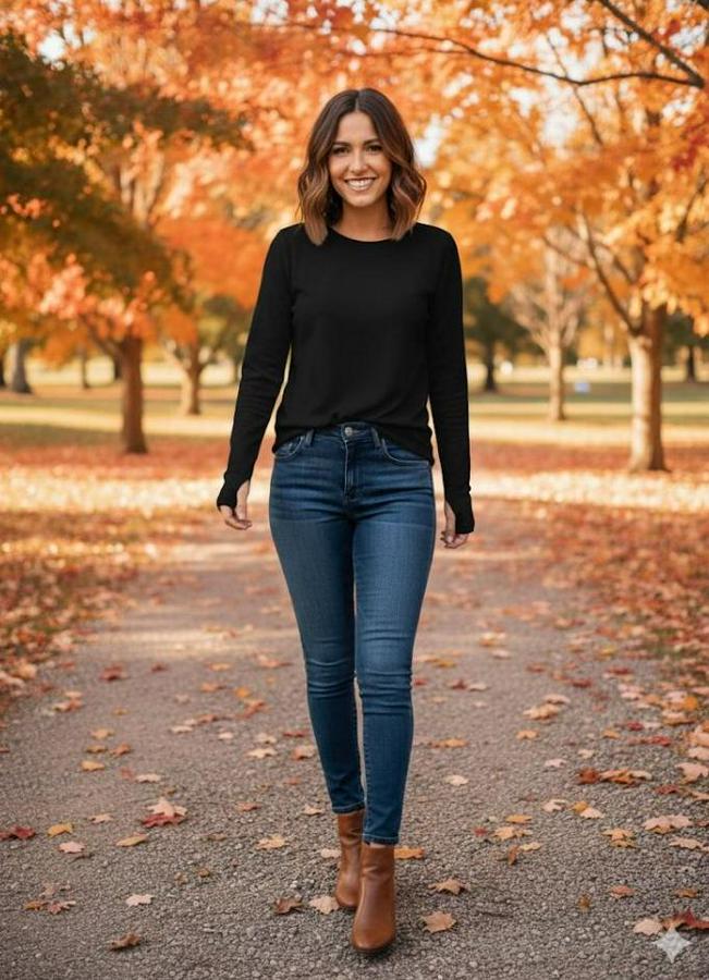 Uzun Kollu Bisiklet Yaka Dalgıç Kumaş Bluz