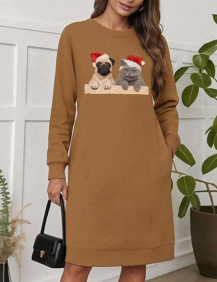 Uzun Kollu Bisiklet Yaka Desenli Viskon Iki Iplik Bluz