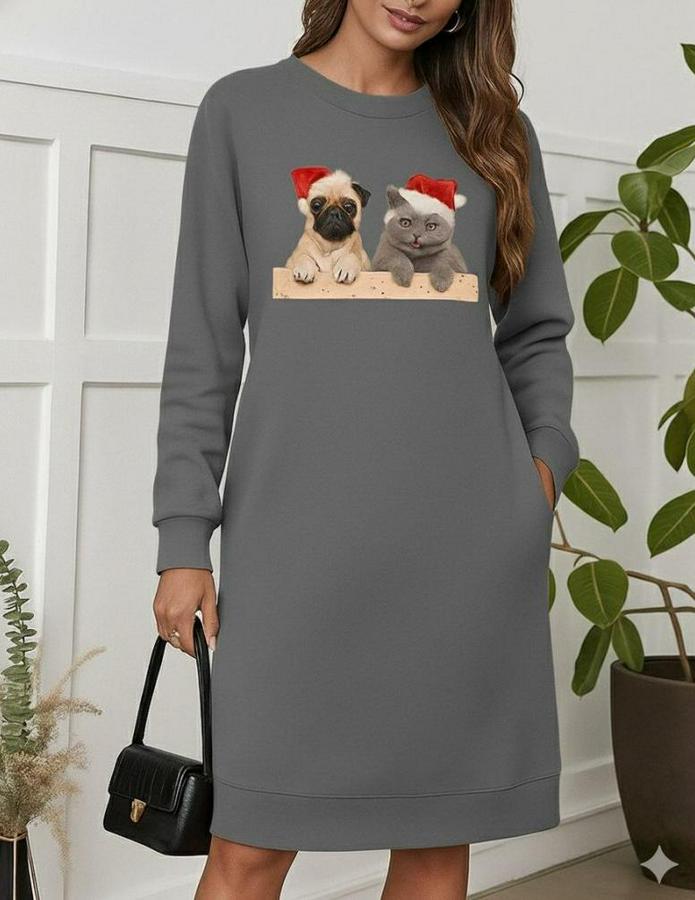 Uzun Kollu Bisiklet Yaka Desenli Viskon Iki Iplik Bluz