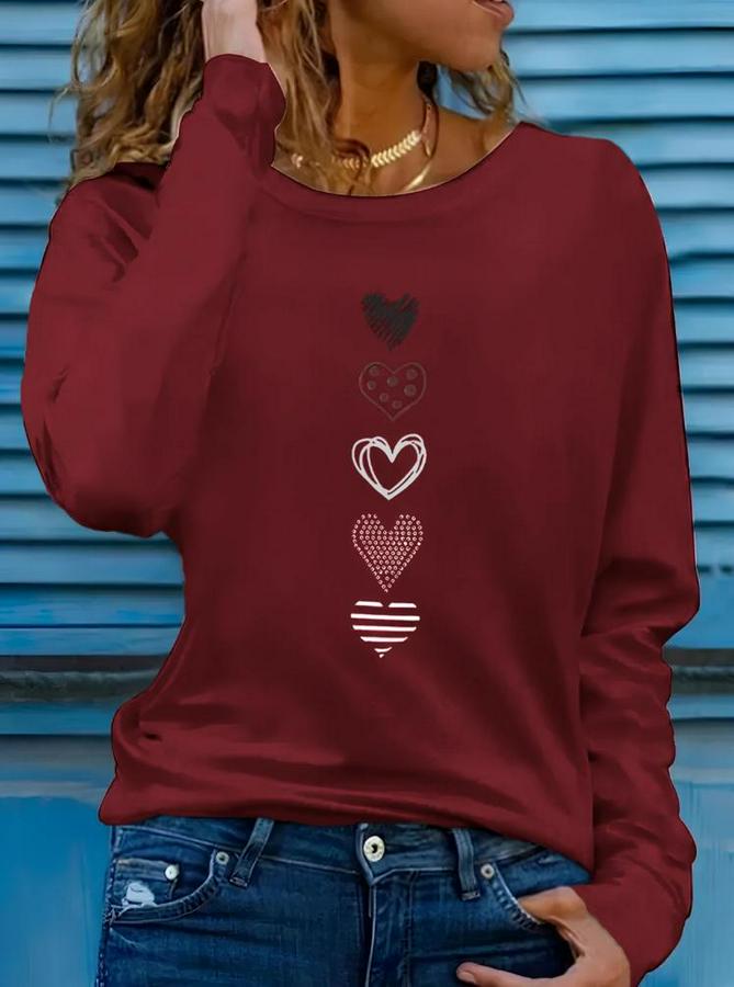 Uzun Kollu Bisiklet Yaka Desenli Viskon Bluz