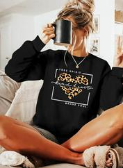 Uzun Kollu Bisiklet Yaka Desenli Viskon Iki Iplik Bluz