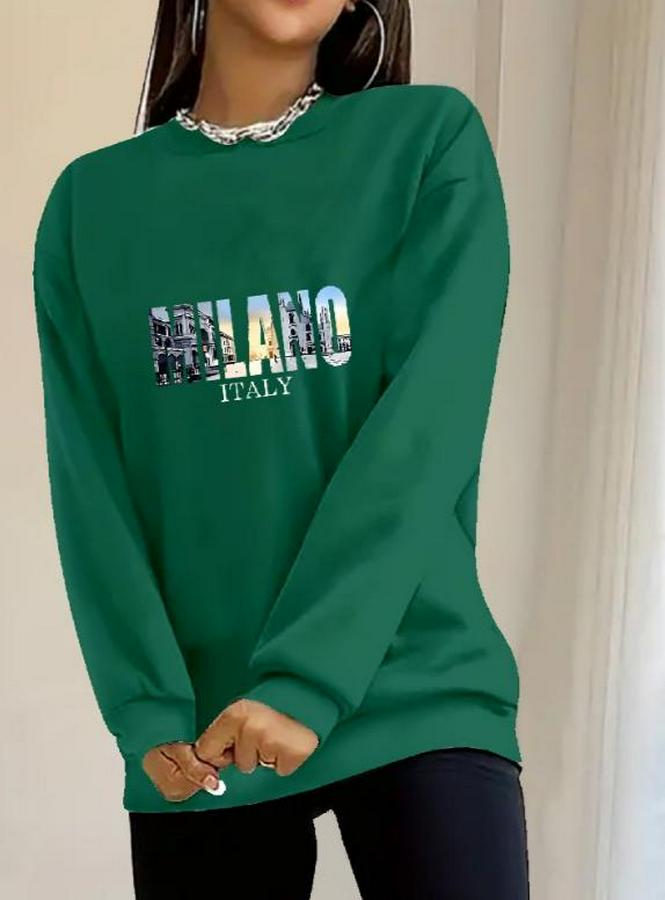 Uzun Kollu Bisiklet Yaka Desenli Viskon Iki Iplik Bluz