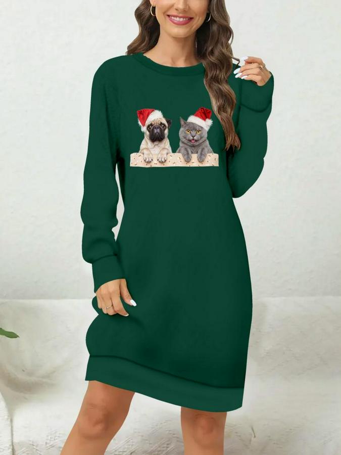 Uzun Kollu Bisiklet Yaka Desenli Viskon Iki Iplik Bluz