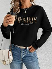 Uzun Kollu Bisiklet Yaka Desenli Viskon Iki Iplik Bluz