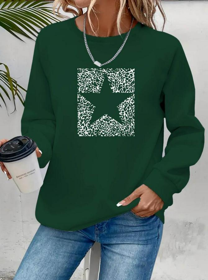 Uzun Kollu Bisiklet Yaka Desenli Viskon Iki Iplik Bluz