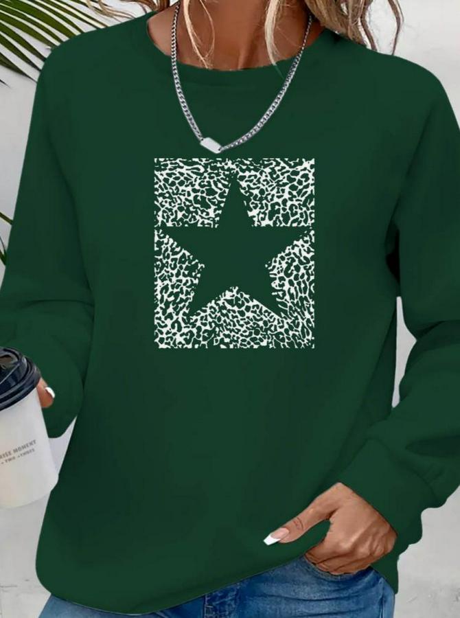 Uzun Kollu Bisiklet Yaka Desenli Viskon Iki Iplik Bluz