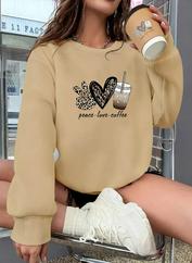 Uzun Kollu Bisiklet Yaka Kalp Desenli Viskon Iki Iplik Bluz