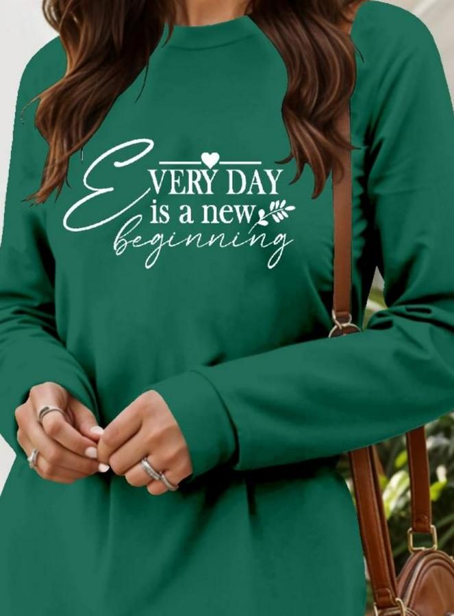 Uzun Kollu Bisiklet Yaka Kısa Viskon Iki Iplik Elbise