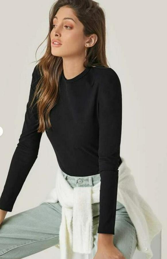 Uzun Kollu Bisiklet Yaka Süprem Bluz