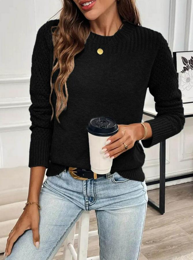 Uzun Kollu Bisiklet Yaka Triko Bluz