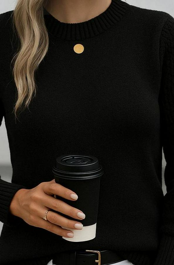 Uzun Kollu Bisiklet Yaka Triko Bluz