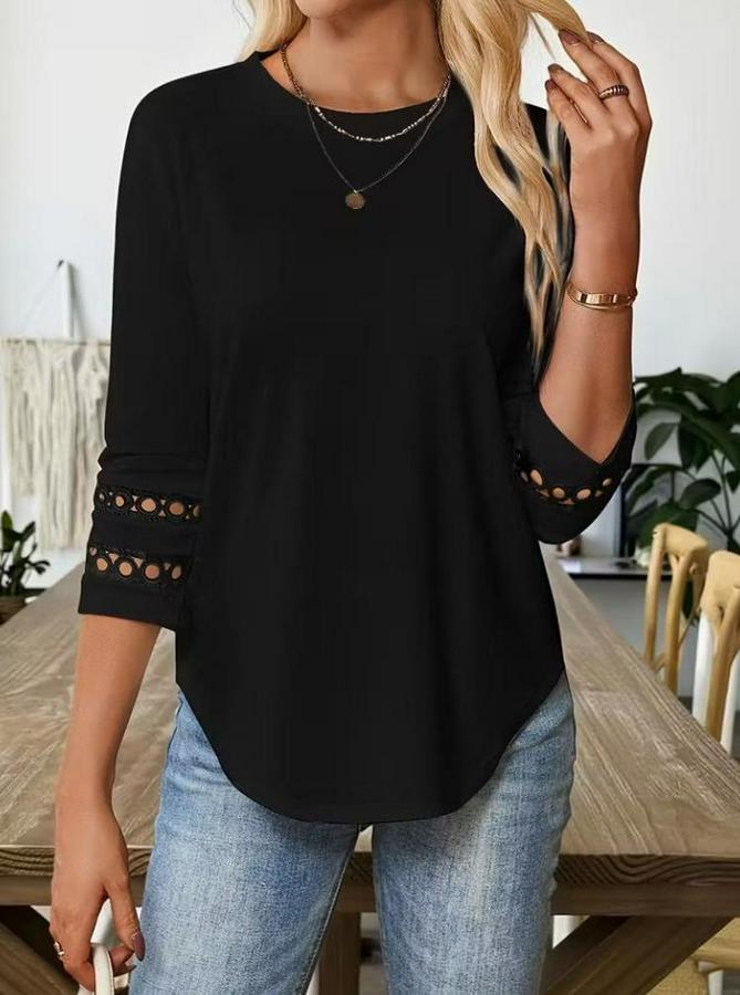 Uzun Kollu Bisiklet Yaka Truvakar Kollu Viskon Bluz