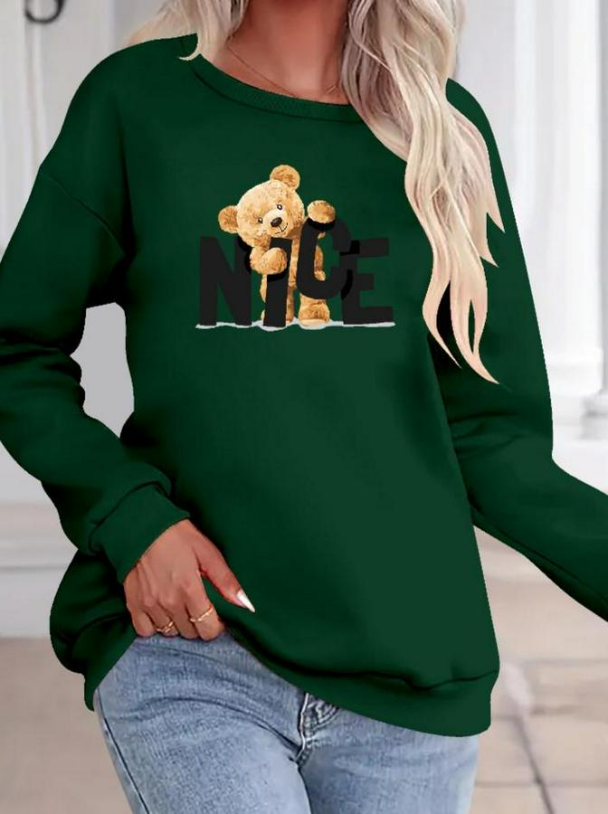 Uzun Kollu Bisiklet Yaka Viskon Iki Iplik Bluz